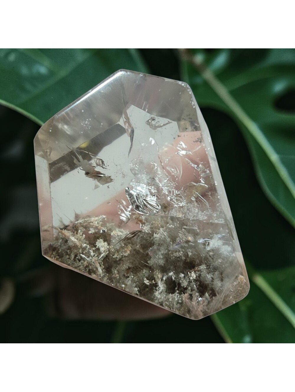 A220. Garden Quartz (Lodolite) Natural Crystal Free Form w/Rainbow Super Clear